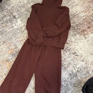 Zara burgundy Hoodie and Pants Set